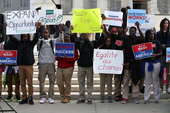 Image: The Supreme Court Hears Hears Affirmative Action Case Regarding Admissions To Texas University