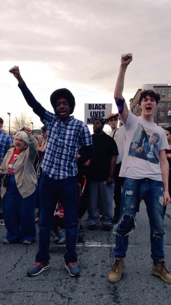 Protestors meet to declare, "Black lives matter."