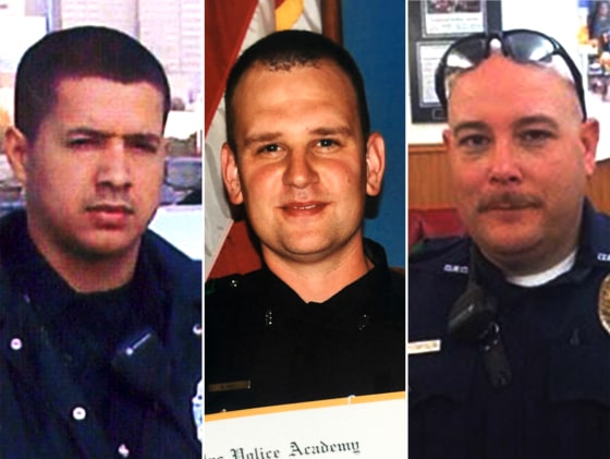 Patrick Zamarripa, Michael Krol and Brent Thompson three of the five officers who were killed in the Dallas ambush.