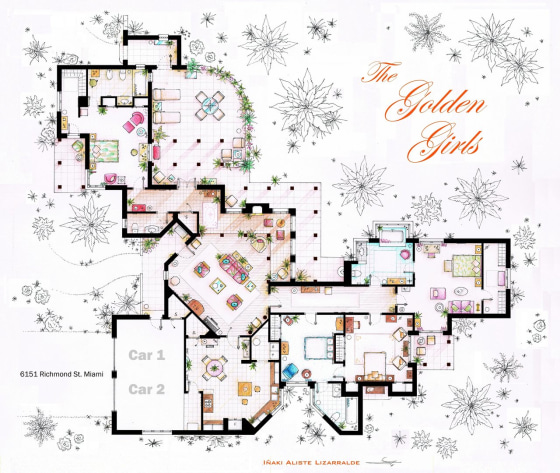 Artist Draws Beautiful Floor Plans Of Famous Tv Show Homes Artist Draws Beautiful Floor Plans Of Famous Tv Show Homes