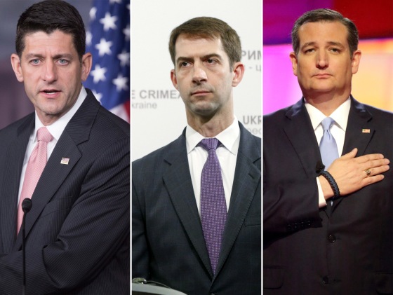 Paul Ryan, Tom Cotton, Ted Cruz