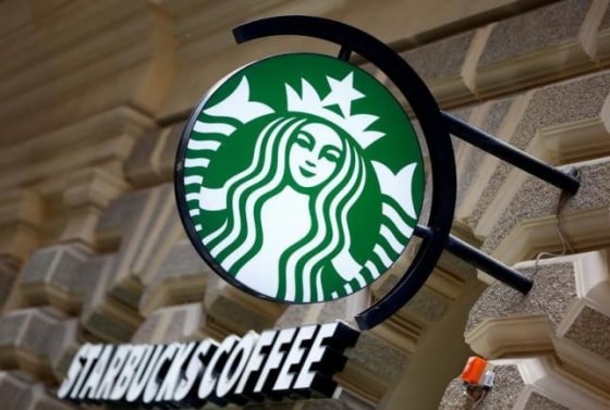 A Starbucks logo is seen at a Starbucks coffee shop in Vienna