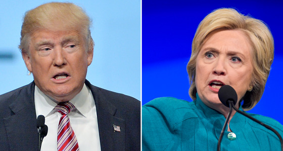 Donald Trump and Hillary Clinton composite.