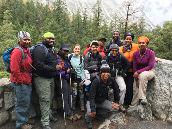 Outdoor Afro leaders in Yosemite National Park, April, 2016.