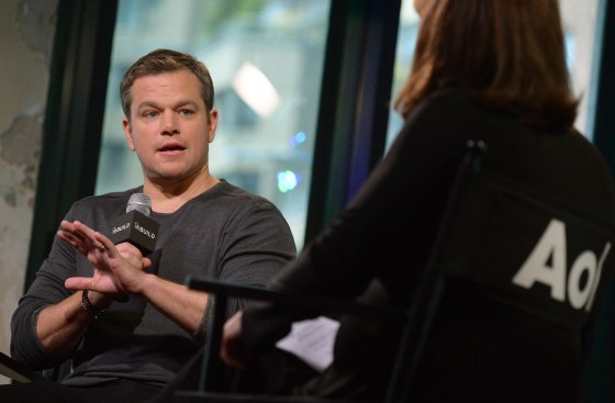 Actor Matt Damon participates in AOL's BUILD Speaker Series to discuss the film, "Jason Bourne", at AOL Studios.