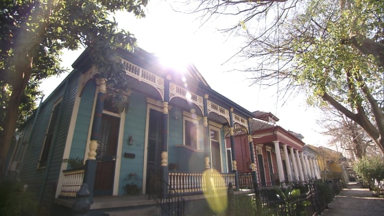 Colorful 'shotgun' homes line of the streets of the Marigny, one of New Orleans' oldest neighborhoods. Here, NBC News found lead levels as high as 121 parts per billion in one homeowner's kitchen tap.