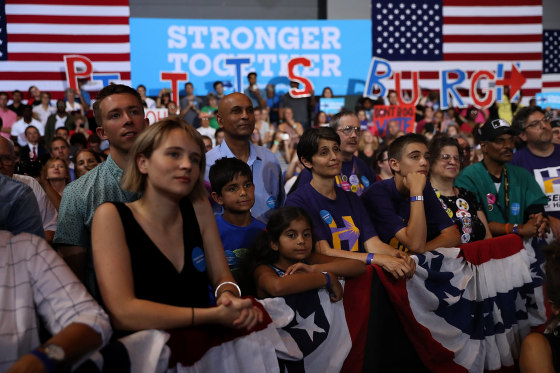 Image: Hillary Clinton And Tim Kaine Take Campaign Bus Tour Through Pennsylvania And Ohio