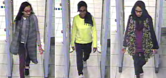 Image: Kadiza Sultana, Amira Abase and Shamima Begum