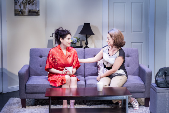 Vanessa Verduga and Adriana Sananes (Carmen) have a heart-to-heart talk about their dysfunctional family in Implications of Cohabitation.