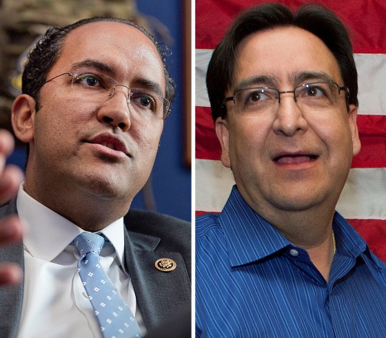Texas Reps. Will Hurd, left, and Pete Gallego