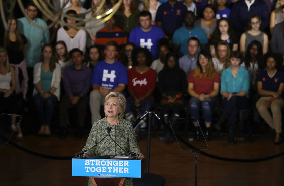 Image: Democratic Presidential Nominee Hillary Clinton Campaigns In Philadelphia
