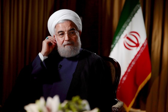 Image: Iranian President Hassan Rouhani sits down for an interview with NBC News