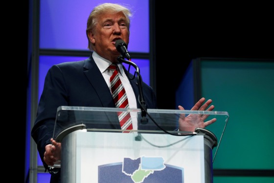 Image: Republican presidential nominee Trump delivers remarks at the Shale Insight energy conference in Pittsburgh