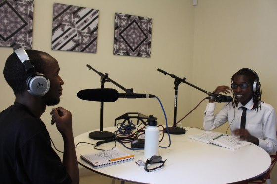 LGBTQ activists Anthony Oluouch (left) and Immah Reid (right) co-host the weekly podcast "Queer Questions" from Nairobi, Kenya.