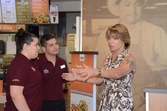 Michaela Mendelsohn, CEO of Pollo West Corp, and two of her employees.