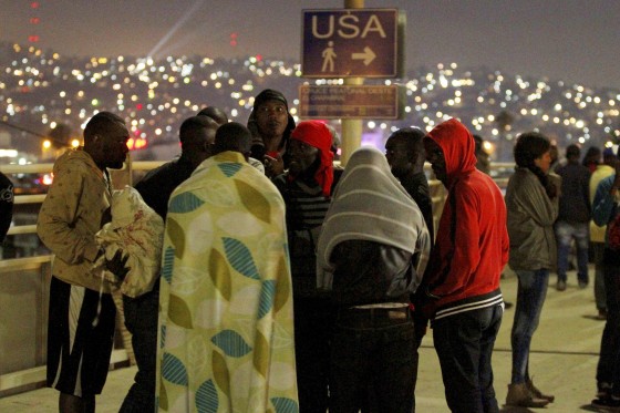 Haitians migrants wait to make their way to the U.S. and seek asylum at the San Ysidro Port of Entry in Tijuana, Mexico