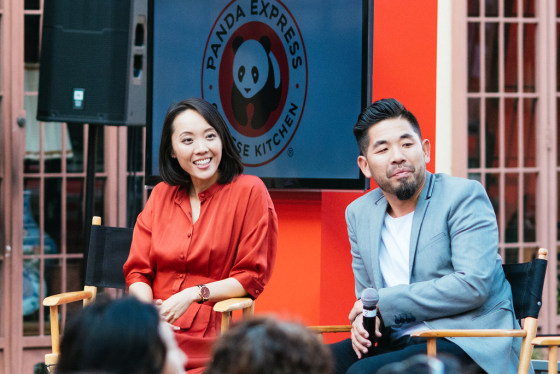 Panda Restaurant Group CMO Andrea Cherng and architect Alvin Huang, AIA.