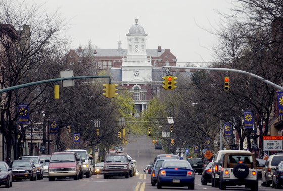 Image: Bloomsburg University's Carver Hall overlooks downtown