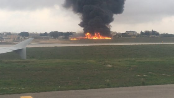 Airplane crashes during takeoff from the Mediterranean archipelago of Malta early Monday