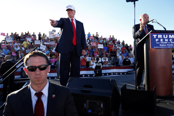 Image: Former New York mayor Rudy  Giuliani says a few words of support for Republican U.S. presidential nominee Trump at a campaign rally in Naples, Florida