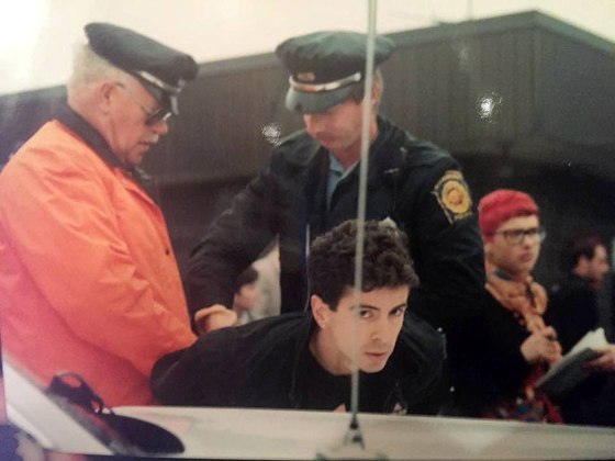 Image: AIDS activist Peter Staley is arrested after demonstrating for better access to HIV drugs outside Astra Pharmaceuticals