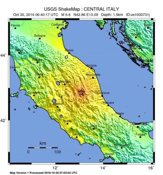 IMAGE: Italy quake map