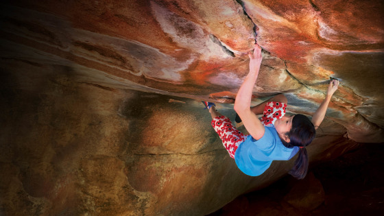 Ashima Shiraishi bouldering in Japan.