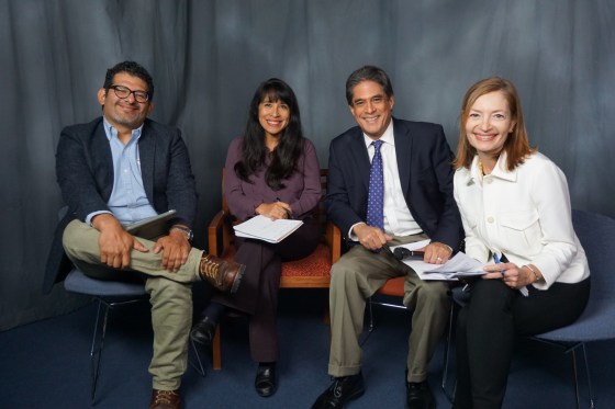 Left to right: Stephen Nuno, Suzanne Gamboa, Raul A. Reyes and Sandra Lilley on FacebookLIVE November 8, 2016.
