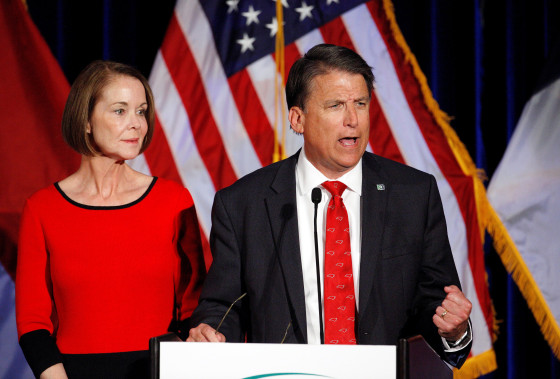 Image: North Carolina Governor Pat McCrory tells supporters that the results of his contest against Democratic challenger Roy Cooper will be contested, while his wife Ann looks on, in Raleigh, North Carolina