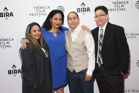 (L-R) Elizabeth Ramierz, Cassandra Rivera, Anna Vasquez and Kristie Mayhugh attend the 'Southwest of Salem: The Story of the San Antonio Four' premiere during the 2016 Tribeca Film Festival on April 15, 2016 in New York City.
