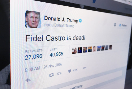 Image: Trump tweets about Castro's death