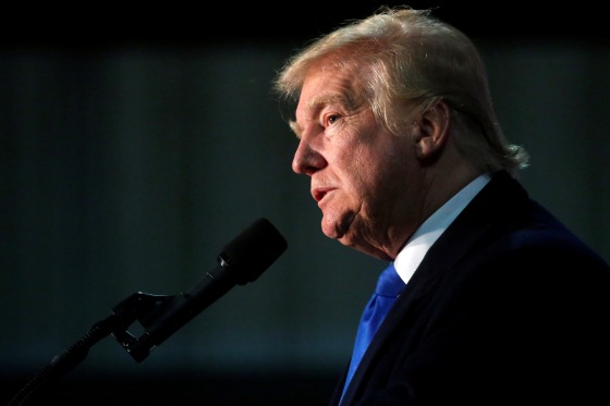 Image: Republican presidential nominee Donald Trump speaks during a campaign rally in Leesburg