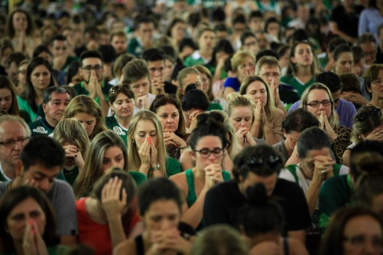 Image: Chapecoense fans attend a mass for victims of plane crash