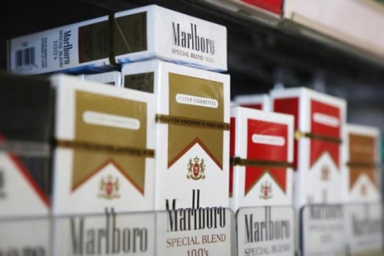 Packs of Marlboro cigarettes are displayed for sale at a convenience store in Somerville