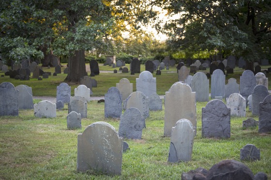Tombstones At Cemetery