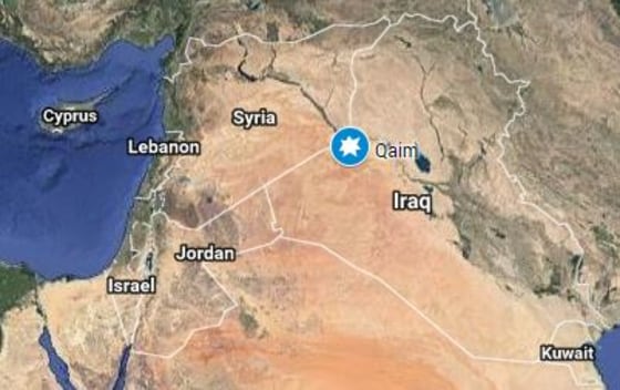 Image: A map showing the Iraqi town of Qaim