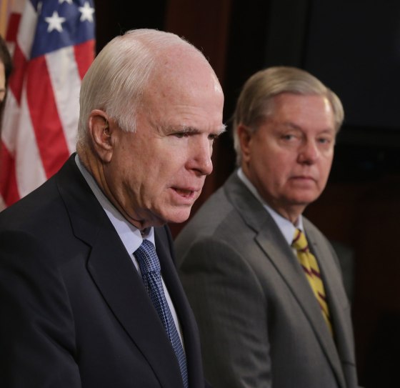 Image: Republican Senators Lindsey Graham (R-SC) (R) and John McCain (R-AZ)