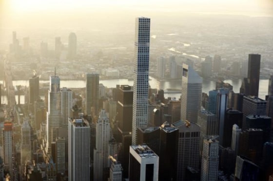 The building known as 432 Park Avenue rises above the Manhattan borough of New York