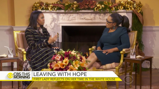 First Lady Michelle Obama and journalist Oprah Winfrey