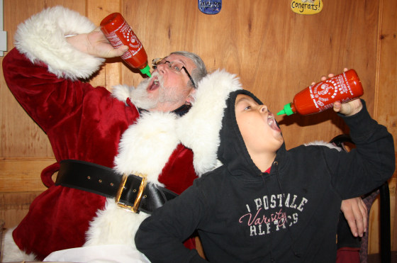 Frances Kai-Hwa Wang's son, Little Brother, and Santa Claus love sriracha.