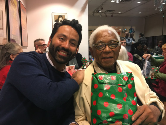 Jaime Davila (left) and Robert Brewster (right) celebrating the holidays