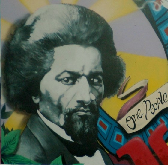 Frederick Douglas featured in the "One People One Community Building Together" mural in Washington, D.C. by artist Aniekan Udofia.