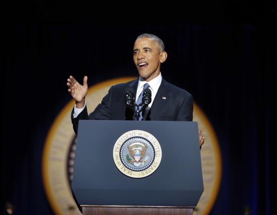 Image: President Barack Obama speaks during his farewell address at McCormick Place in Chicago on Jan. 10.