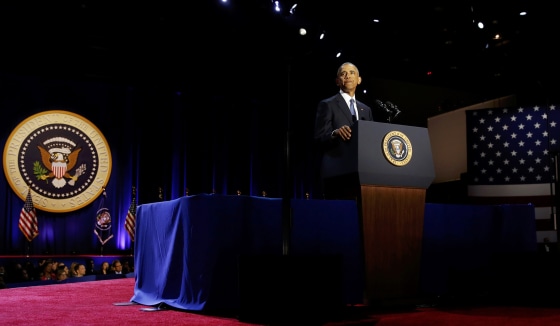 Image: Obama delivers his farewell address in Chicago