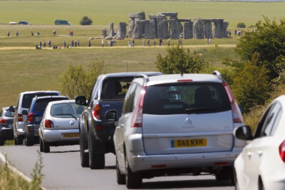 Image: Cars driving along the A303 at Stonehenge