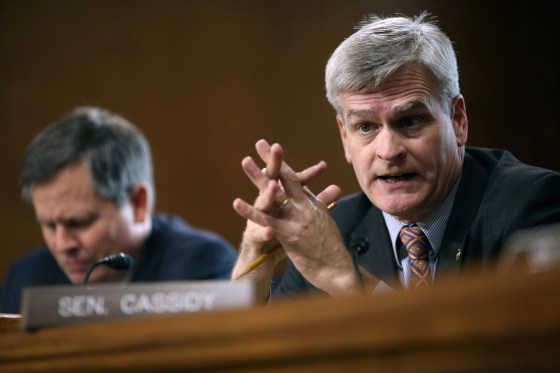 Image: Senate Energy and Natural Resources Committee member Sen. Bill Cassidy (R-LA) speaks during a hearing on Capitol Hill on Oct. 6, 2015 in Washington, D.C.