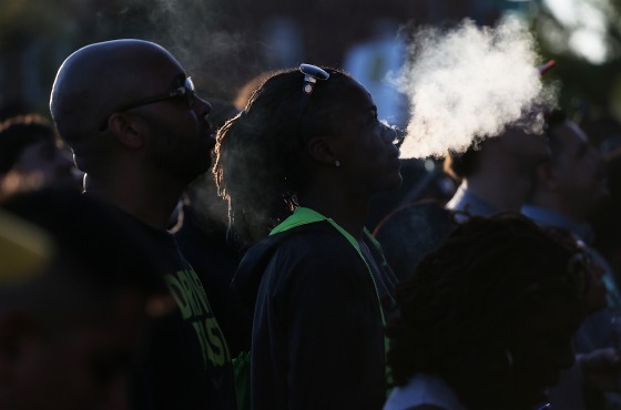 Image: Advocates for marijuana legal reform listen to music while attending the first annual National Cannabis Festival on April 23, 2016 in Washington, D.C.