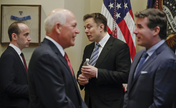 Image: Stephen Miller, Jeff Fettig, Kevin Plank, Elon Musk