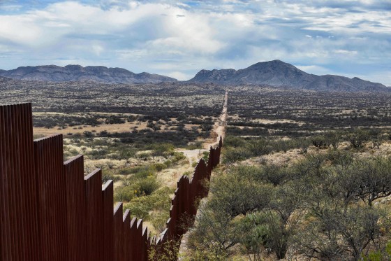 Image: View of the border line between Mexico and the U.S