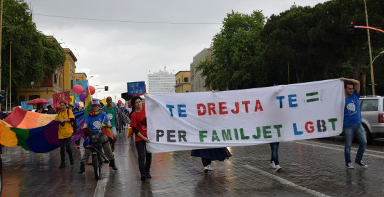 Albanian LGBTQ activists march in Tirana, Albania
